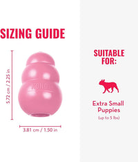 KONG Puppy, Natural Rubber Teething Chew Toy, for Small Puppies - Extra Small (Pack of 1) / Pink - image 3