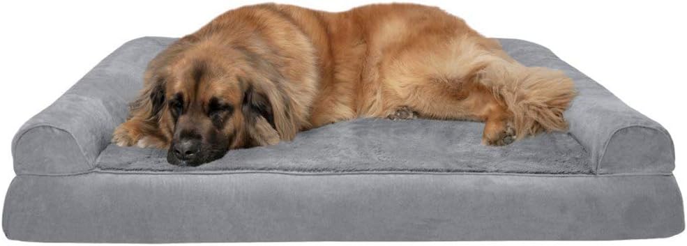 Furhaven Orthopedic Dog Bed for Large Dogs w/ Removable Bolsters - Jumbo Plus / Gray