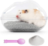 Hamster Small Animal Sand Bath Box Bathtub Critter's Bathroom - +200g Sand+1 Spoon / Large - image 2