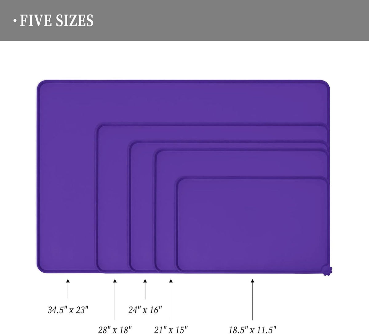 Reopet Silicone Pet Feeding Mat - Purple / 24" x 16" - image 2