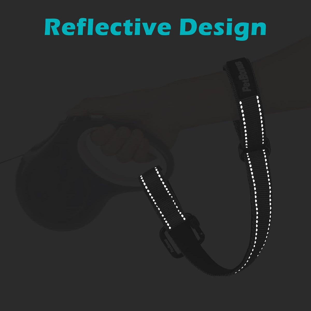 PetBonus Dog Leash Wrist Strap with Lockable Clip for Dog Retractable - Grey / 1 Pack - image 4
