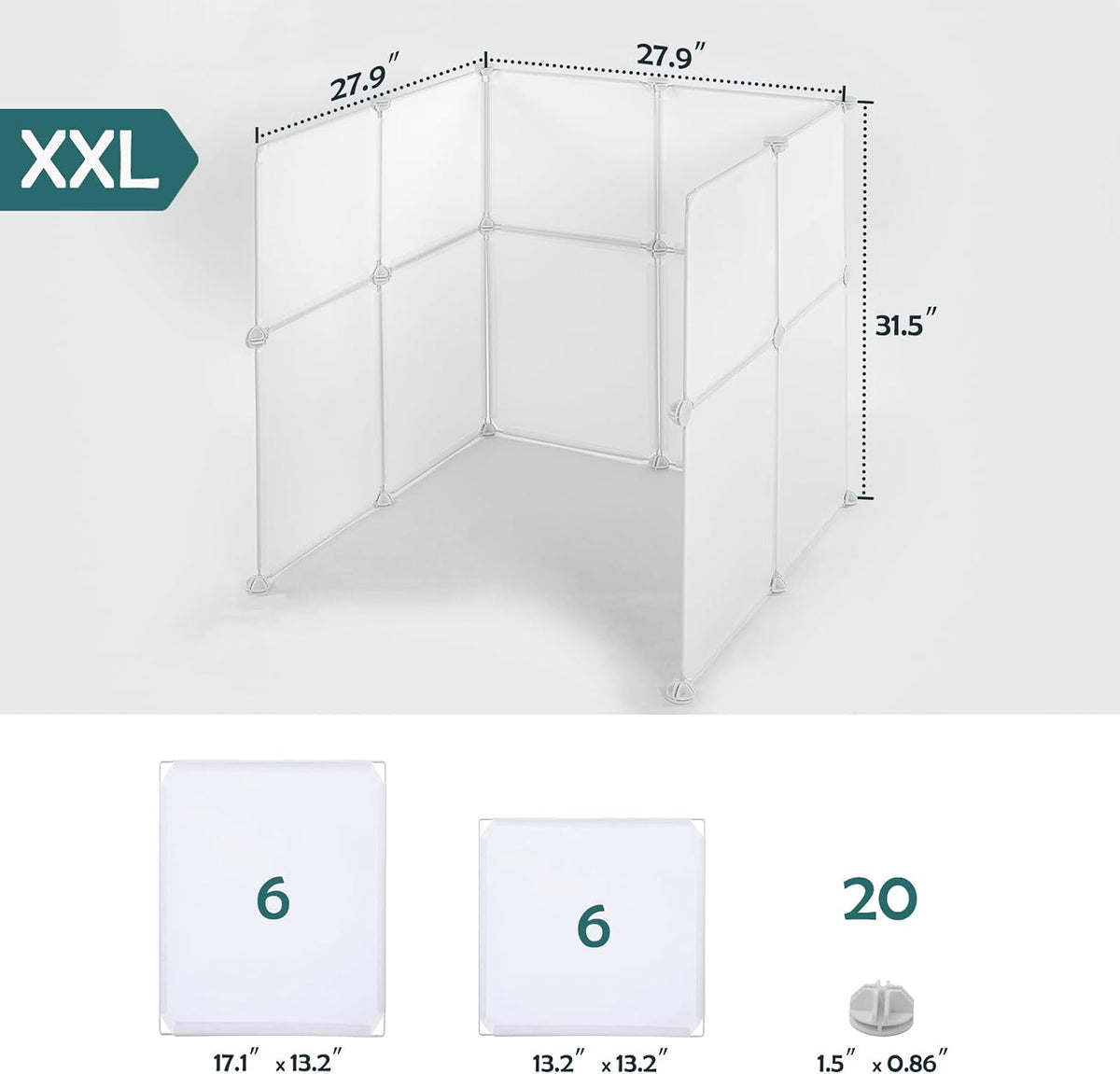 MEEXPAWS Cat Litter Box Enclosure, Splash Guard - XXL - L27.9"×W27.9"×H31.5" - image 4