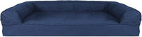 Furhaven Orthopedic Dog Bed for Large/Medium Dogs w/ Removable Bolsters & Washable Cover, For Dogs Up to 55 lbs - Quilted Sofa - Navy (Blue), Large