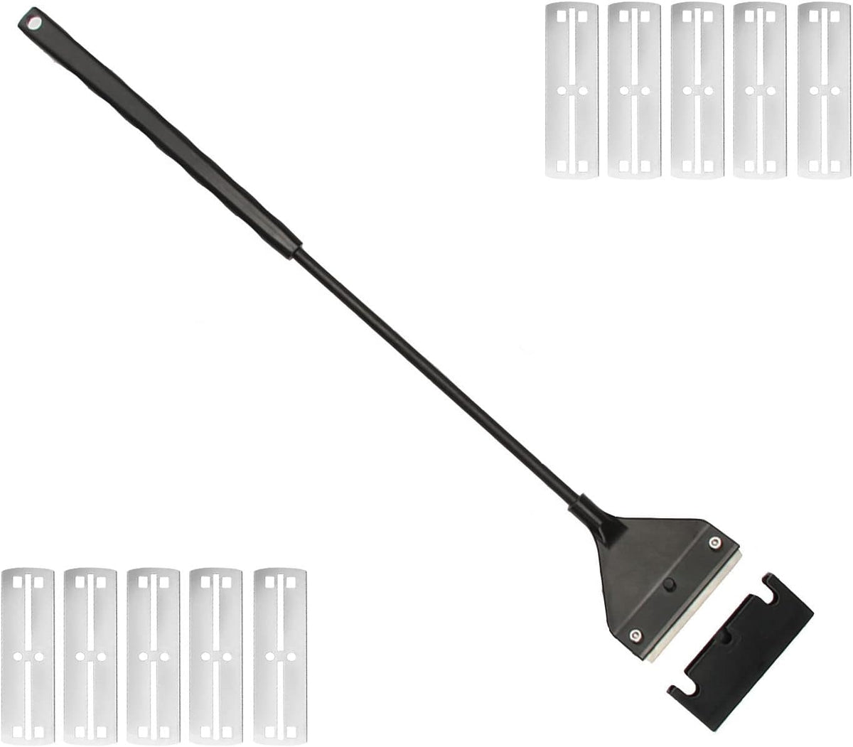 Vimvins aquarium algae scraper with wide handle, hanging hole and 10 replacement razor blades