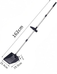 Chicken Poop Scooper with Ergonomic D-Grip 64" Long Handle 4 Sections Adjustable Stainless Steel Chicken Coop Scooper for Sand Sifting Shovel Farm Beach Garden Yard Waste Litter Pooper Cleaning Tools