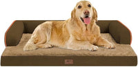 Large Dog Bed Orthopedic Washable: Extra Brown XL XLarge Big Dog Bed with Washable Bolster & Memory Foam Couch Sofa - Waterproof with Removable Cover
