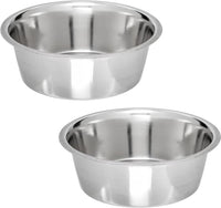 Stainless Steel Dog Bowl 2-Pack Pet Feeder Bowls 10 Cup – Essentials for Dogs - 7 cups