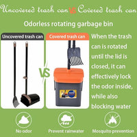 Dog Pooper Scooper with Rotating Bucket & Rake – 46” Adjustable Long Handle Includes 85 Waste Bags – Heavy Duty Poop Scooper for Large Medium & Small Dogs – Yard Lawn Gravel & Dirt Cleanup