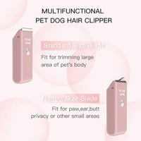 Feet Hair Trimmer, Dog Clippers,Quiet Washable USB Rechargeable Cordless Dog Grooming Kit,Electric Pets Hair Trimmers Shaver Shears for Dogs and Cats Pink
