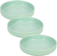 Ceramic Cat Bowls, Shallow Cat Dishes for Food and Water - Mint green