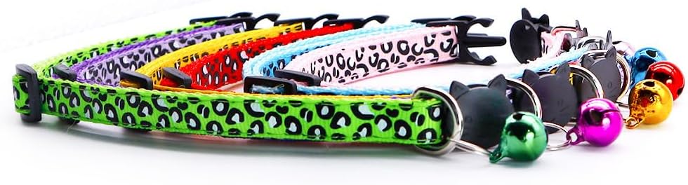 Reflective 2 Pack Breakaway Cat Collars with Bell Leopard Pattern - Pink - image 3