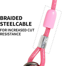 Dog tie Out Cable, 10/20/25/30/50/70/100 feet, Suitable for Dogs up to 350 pounds, Dog Cable with Swivel Buckle, Lightweight, Non-Winding, for Outdoor Camping, Yard Dog Cable (Pink, 100FT)