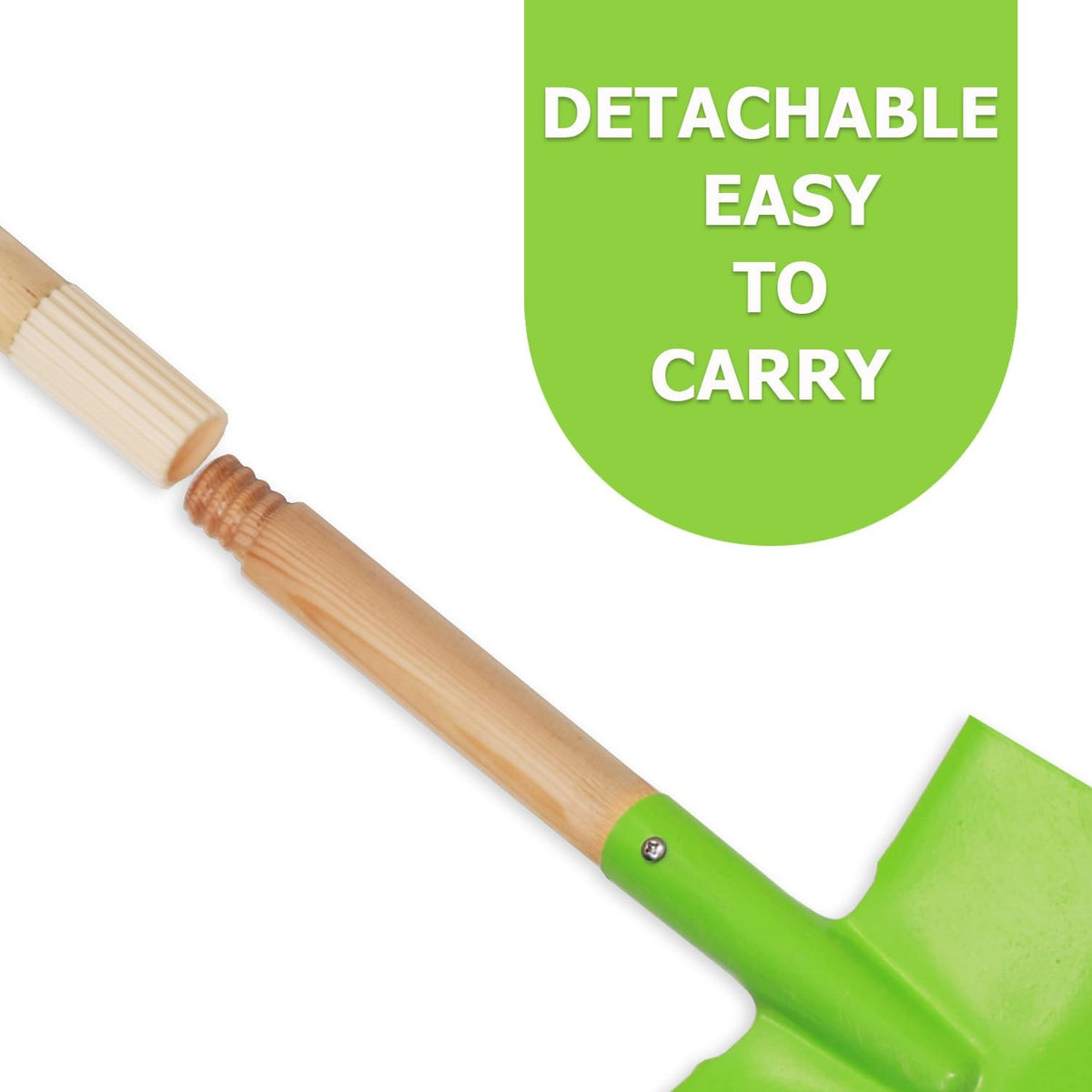 7PCS Kids Gardening Tools, Long Shovel, Rake for Leaves, Spade - Colorful - image 3