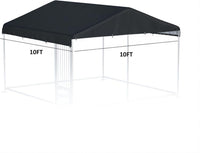 5x10 FT Dog Kennel Cover 900D Waterproof UV Outdoor Roof Replacement - Black / 10'L x 10'W - image 2