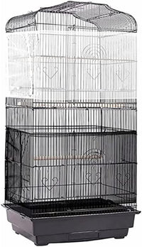 Adjustable Birdcage Seed Catcher Feather Catcher Bird Cage Cover Net - 118 x 16 Inch / Black - image 3
