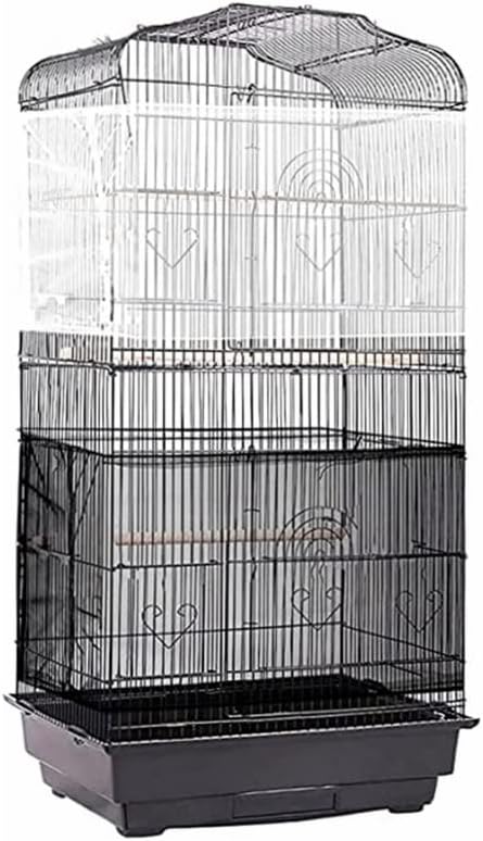 Adjustable Birdcage Seed Catcher Feather Catcher Bird Cage Cover Net - 118 x 16 Inch / Black - image 3