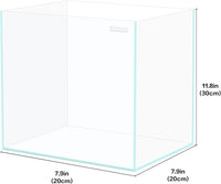 Tall Rimless Aquarium 3 Gallon, Ultra Clear Low Iron Nano Fish Tank for Betta, L7.9×W7.9×H11.8 Glass Thickness 5mm with EVA Foam Leveling Mat