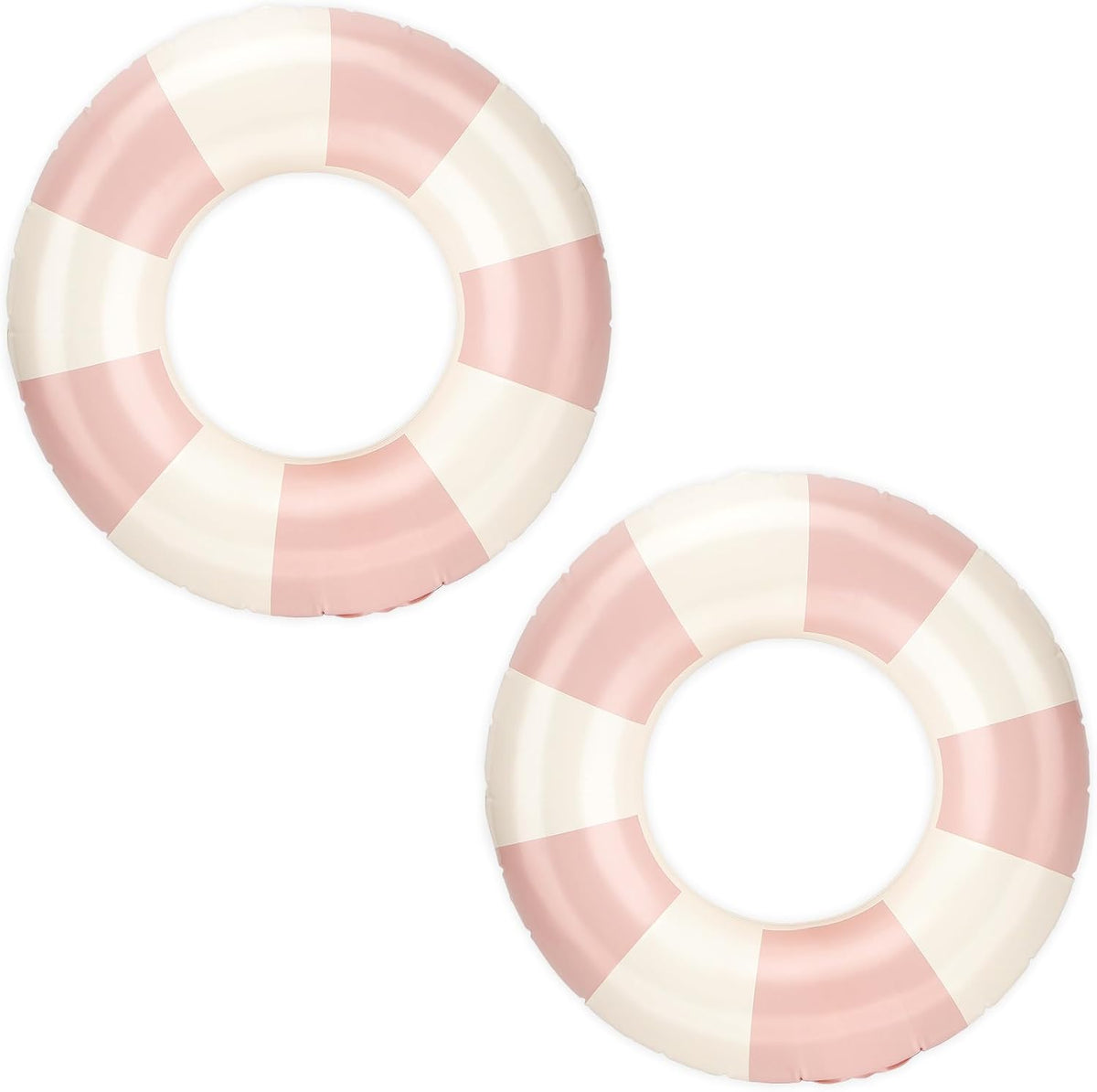 Rugwioyu pool tubes for kids, two round blue and white inflatable swim rings - view 3