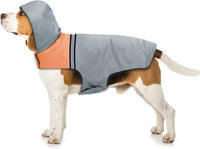 Dog Raincoat with Reflective Strip - M / Grey