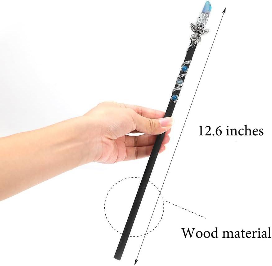 Bubbmi rhinestone witch magic wand in Snakepurple with solid wood body and metal accents - view 18