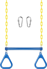 LadyRosian trapeze swing bar with plastic gym rings and two 47 inch hanging chains - view 3