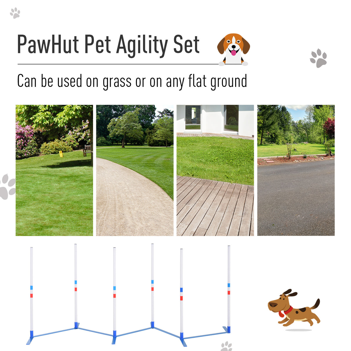 Dog Agility Equipment Dog Weave Pole Set Agility Starter Kit Pet Outdoor Exercise Training Set