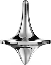 ForeverSpin stainless steel spinning top with mirror finish, 1.4 inches tall