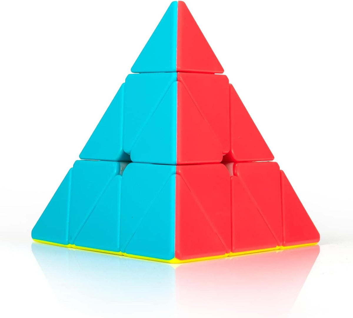 3x3 Speed Cube Stickerless with Stand & Tutorial Toy Gift for Boys - Pyraminx Speed Cube