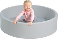 TRENDBOX Foam Ball Pit, 36" x 12" Indoor Soft Ball Pool for Kid，Light Grey – Fun for Kids & Family - Light Grey / 130CM