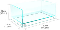 Fzone 1.7 Gal Nano Rimless Aquarium Low Iron Fish Tank NovaClear Ultra-White Translucent Glass Verso Series Nano Shallow Pond Levitating Floating Air Aquarium(A30-W18)