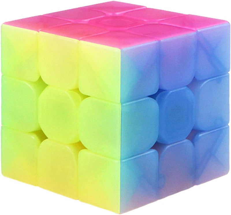 QiYi Warrior W 3x3 stickerless jelly speed cube with frosted transparent colors