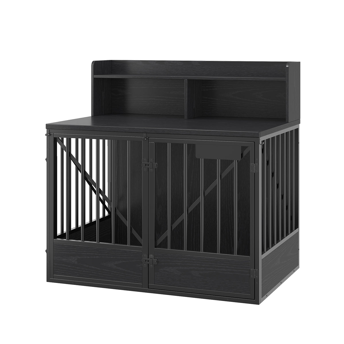 Dog Crate Large Capacity Multifunctional Spacious Top Pet Kennel With 2 Open Storage Compartment