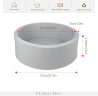 TRENDBOX light gray memory foam ball pit, 27 inch round, shown without balls - view 3