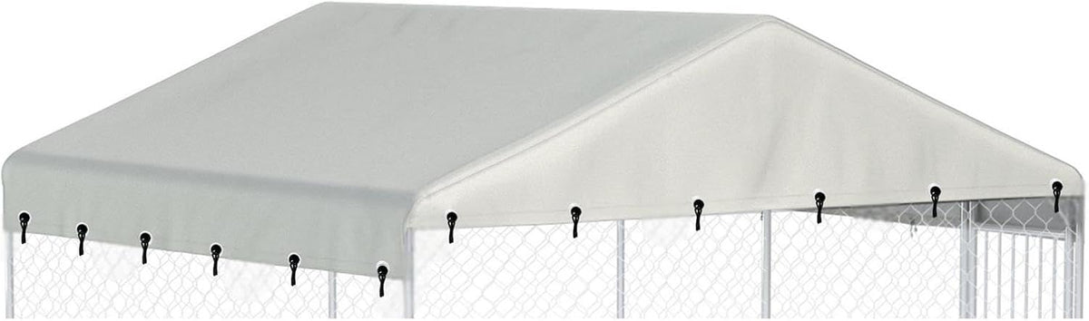 Outdoor Dog Kennel Cover 10'W x 10'L Replacement Covers - Beige / 10'W x 10'L x 1.8'H
