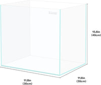 Tall Rimless Aquarium 9.5 Gallon, Ultra Clear Low Iron Small Fish Tank for Betta, L11.8×W11.8×H15.8 Glass Thickness 5mm with EVA Foam Leveling Mat