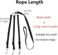3 dog leash coupler kit with padded handle and swivel buckles, nylon - view 2