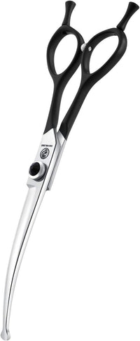 Dragon Creek 6.5" Downward Curved Dog Grooming Scissors Shears for Grooming Face and Paws Safety Round Tips Shears Trimming Cutting Scissors for Dog Cat Pet Black