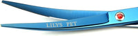LILYS PET Professional PET Grooming scissors Kit,Coated Titanium,Sharp and Strong Stainless Steel Blade for Dogs Cats Hair Cutting,3 Pieces of Scissors with a Comb and a Case (7.5 inches, Blue)