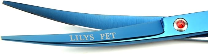 LILYS PET Professional PET Grooming scissors Kit,Coated Titanium,Sharp and Strong Stainless Steel Blade for Dogs Cats Hair Cutting,3 Pieces of Scissors with a Comb and a Case (7.0 inches, Blue)