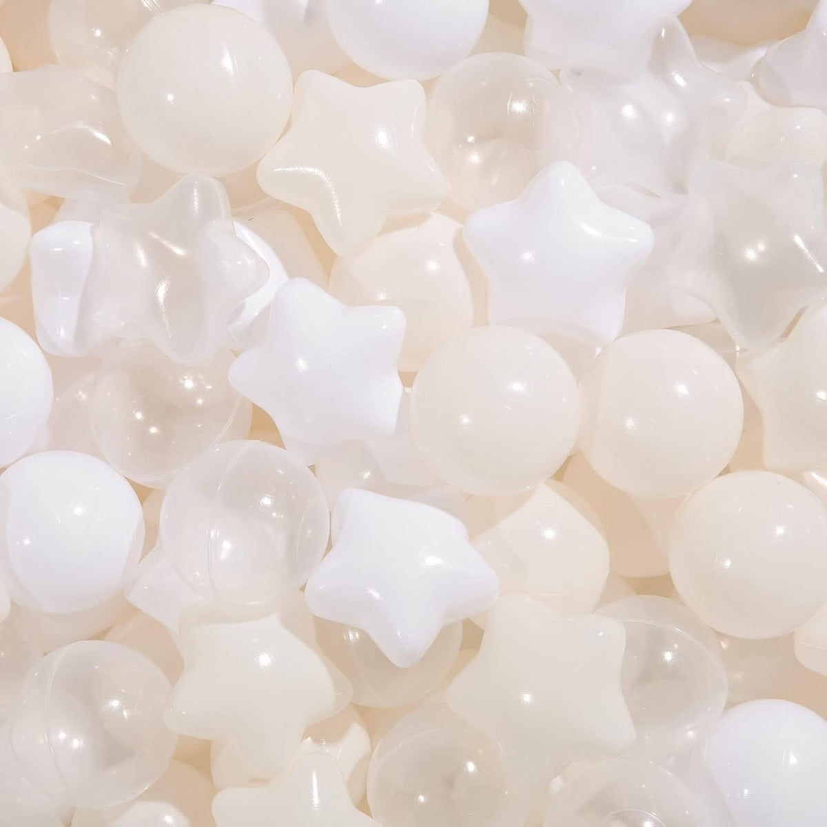 TRENDPLAY Star Ball Pit Balls for Toddlers 50 100 200 Count Star - Beige / 100