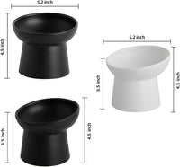 Elevated Cat Bowls, 15° Tilted Ceramic Raised Cat Food and Water Bowl Set, Whisker-Friendly - Black & White Mixed / 5.2 Inch (Pack of 4) - image 2