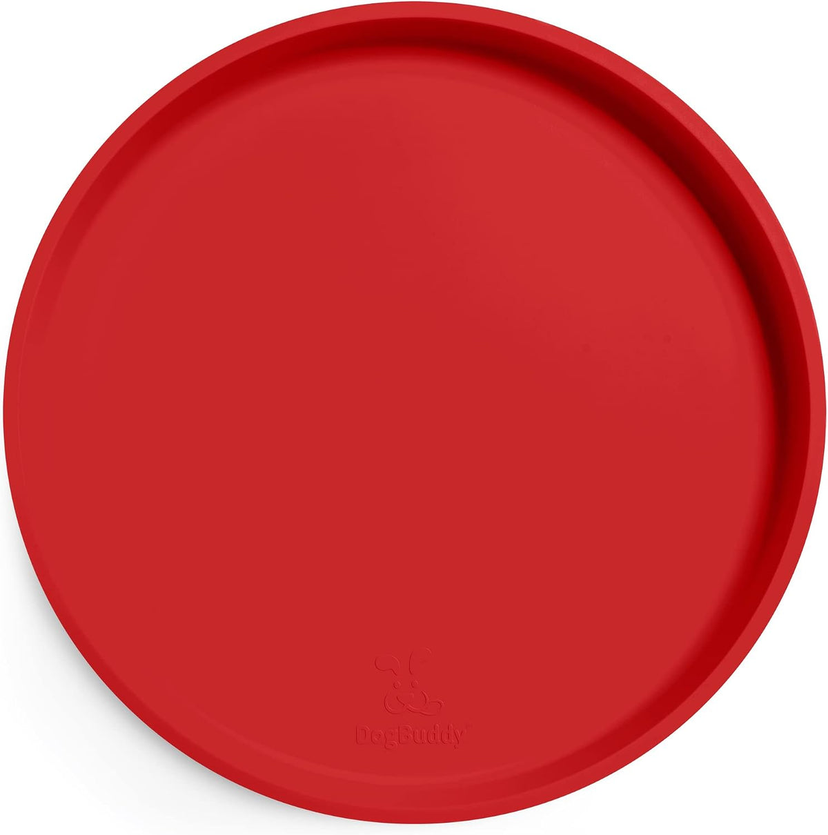 DogBuddy Dog Food Mat, Waterproof Dog Bowl Mat - 10"L x 10"W / Red