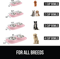 GORILLA GRIP Dog Bowl Set with Feeding Mat - Light Pink / 1 Cup Bowls - image 3