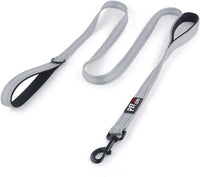 Plutus Pet Double Handle Dog Leash, for Medium Large Dogs - 6 FT / Gray
