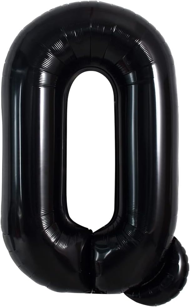 TONIFUL 40 inch black foil letter O balloon