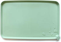 Hoki Found -Waterproof Pet Feeding Mats with High Lips - 22"L x 14"W / Jade