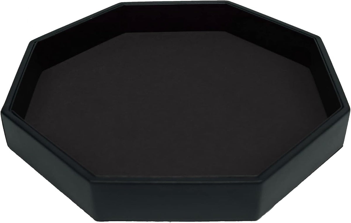11.5 Inch Octagon Dice Rolling Tray - Black