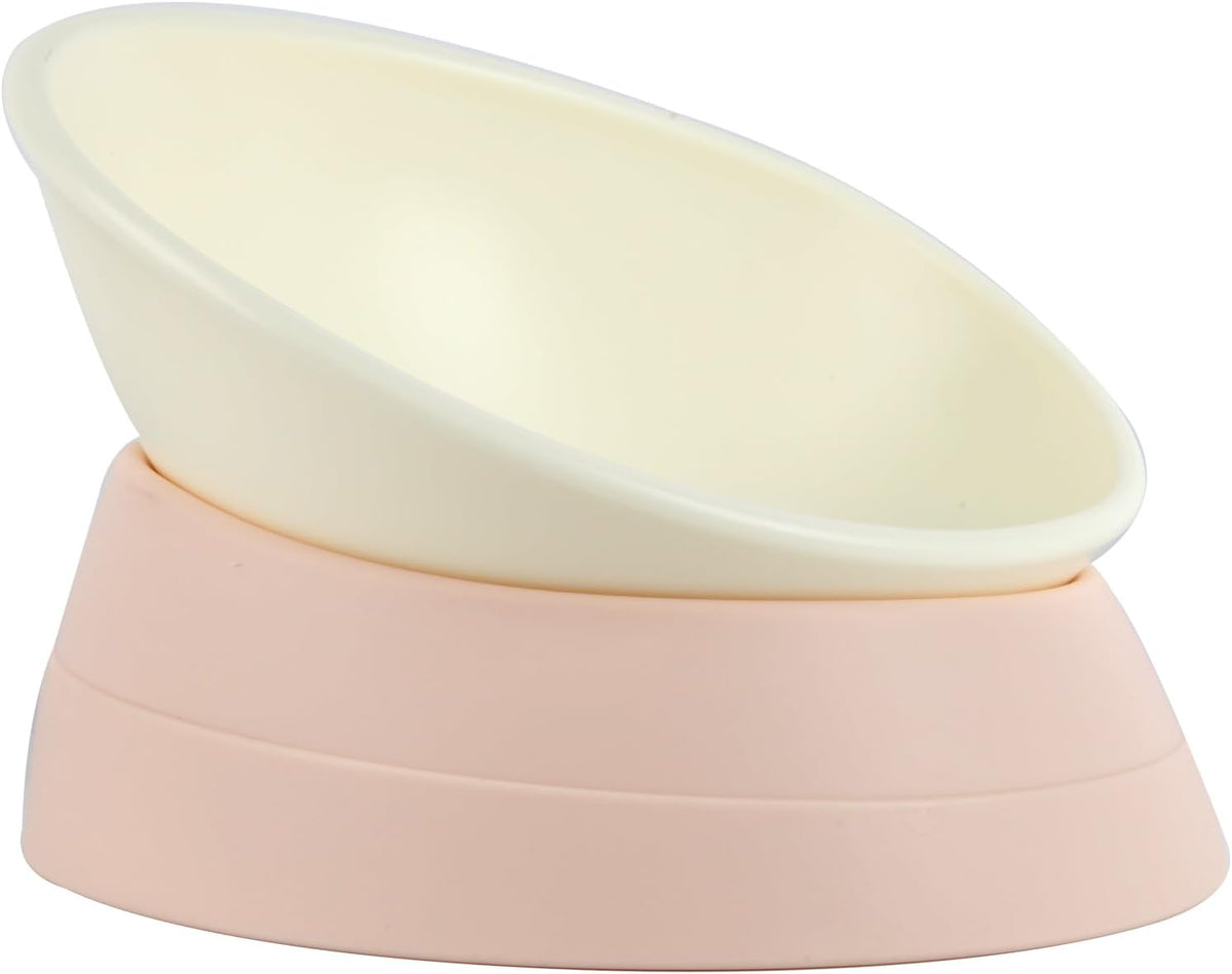 Bulldog Bowl Anti-Slip Dog Cat Dish Detachable Rubber Dog Bowl Pet - Lightpink / 3.5 Cup ( Medium/Large Dog )