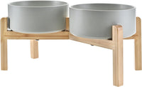 SPUNKYJUNKY Elevated Dog Bowls Ceramic - 7.3 in - 5.3 cups / Grey