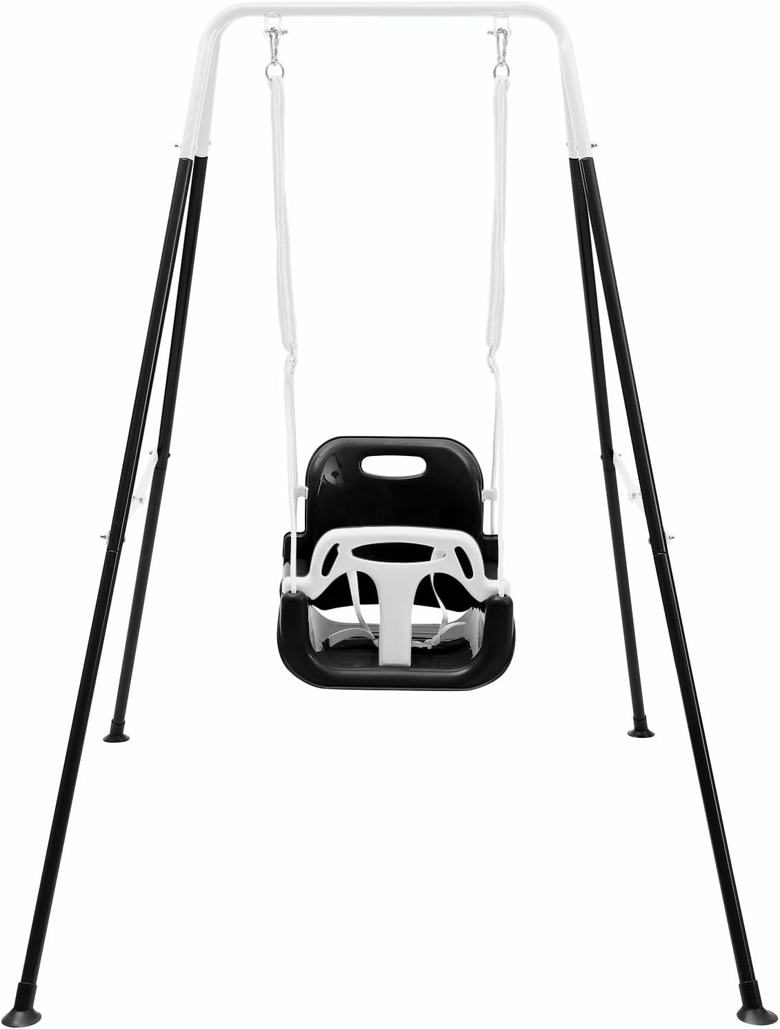 FUNLIO Toddler Swing with Foldable Metal Stand for Toddlers Aged 1~10 - Black
